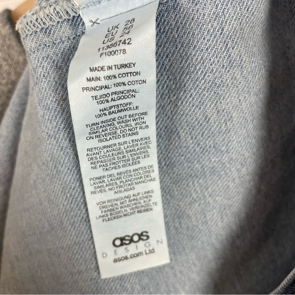 ASOS Curve Denim Mini Skirt Size 24 - Picture 3 of 5